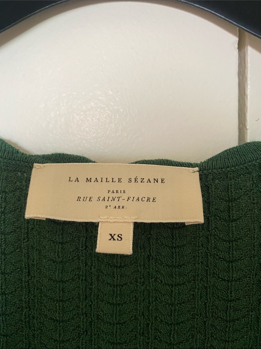 Sezane DAHLIA Dark Green Ribbed V-Neck Midi Dress - Picture 2 of 4